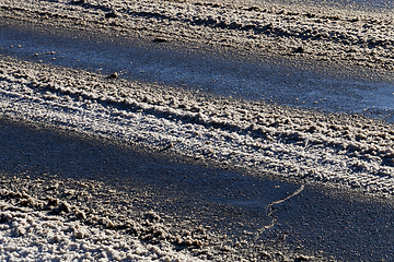 Image showing Asphalt road in winter