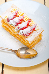 Image showing napoleon strawberry cake dessert