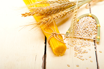 Image showing organic Raw italian pasta and durum wheat