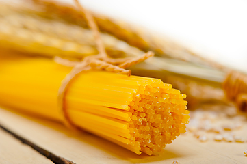 Image showing organic Raw italian pasta and durum wheat