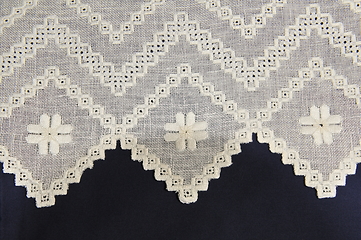 Image showing Embroidery with white lace