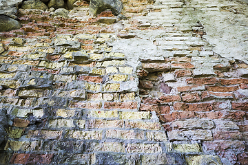 Image showing destroyed ancient brick wall