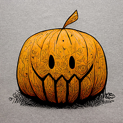 Image showing Halloween pumpkin angry cartoon character concept of monsters an