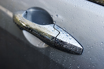 Image showing Wet car door