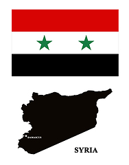 Image showing map of Syria and its flag