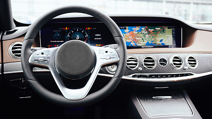 Image showing The luxury modern car Interior. Shallow dof.