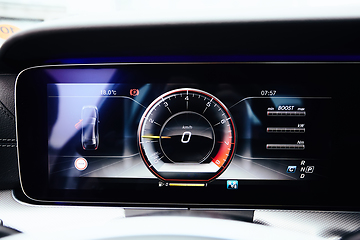 Image showing The luxury car dashboard. The Modern technology