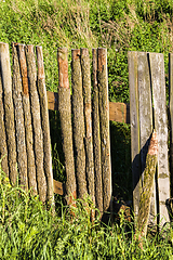 Image showing old primitive low fence, Eastern Europe