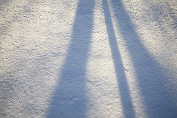 Image showing shadows on wavy snowdrifts