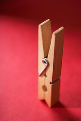 Image showing Wooden clothespin