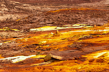 Image showing moonscape of Dallol Lake, Danakil depression Ethiopia