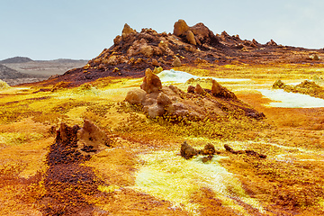 Image showing moonscape of Dallol Lake, Danakil depression Ethiopia