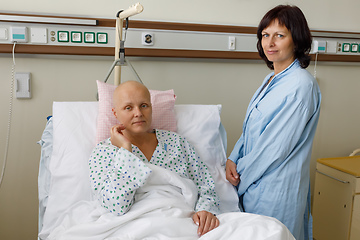 Image showing Middle age woman cancer patient