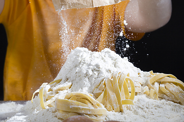 Image showing ready pasta with flour