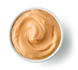 Image showing bowl of tomato sauce with mayonnaise