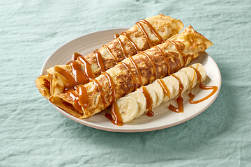 Image showing freshly baked crepes rolls