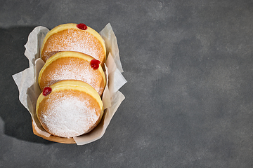 Image showing freshly baked jelly donuts