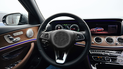 Image showing The luxury modern car Interior. Shallow dof.