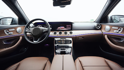 Image showing The luxury modern car Interior. Shallow dof.