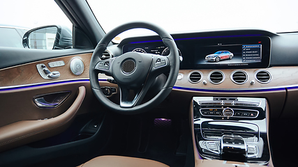 Image showing The luxury modern car Interior. Shallow dof.