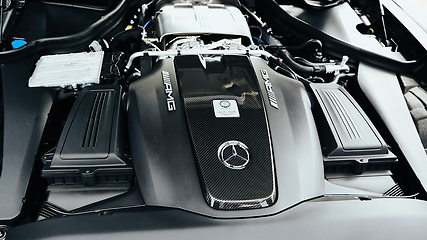 Image showing Kyiv, Ukraine - September 2, 2017: Mercedes-Benz GTs Engine