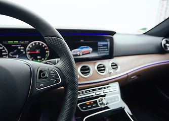 Image showing The luxury modern car Interior. Shallow dof.