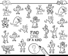 Image showing one of a kind game coloring page