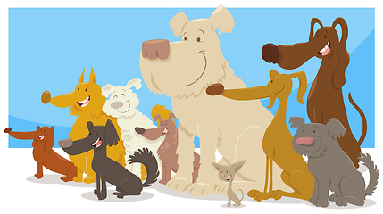 Image showing happy sitting dogs group cartoon