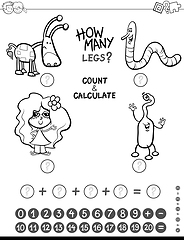 Image showing calculating game coloring page