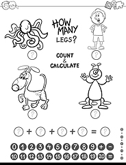 Image showing addition game coloring page