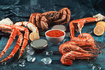 Image showing Set of fresh seafood