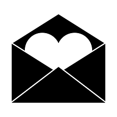 Image showing Valentine Envelop With Heart Icon