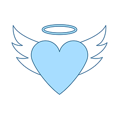 Image showing Valentine Heart With Wings And Halo Icon