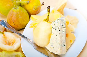 Image showing fresh pears and cheese