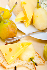 Image showing fresh pears and cheese