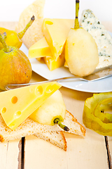 Image showing fresh pears and cheese