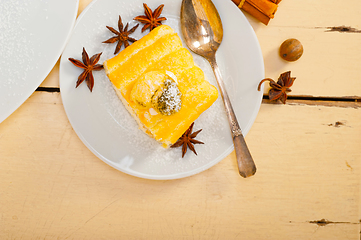 Image showing cream roll cake dessert and spices