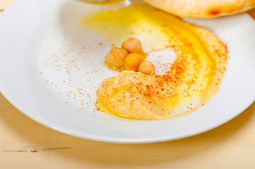 Image showing Hummus with pita bread