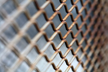 Image showing Rusty metallic net