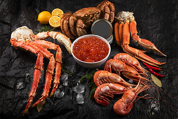 Image showing Set of fresh seafood