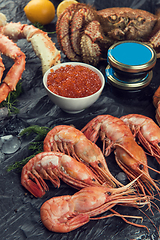 Image showing Set of fresh seafood