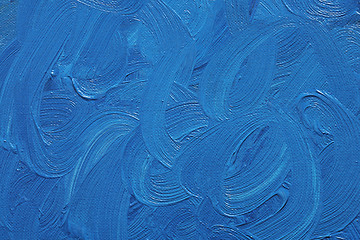 Image showing Blue oil paints