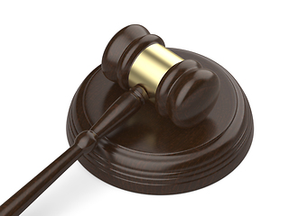 Image showing Close up view of wood gavel