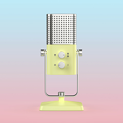 Image showing Microphone on color background
