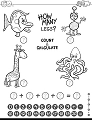 Image showing maths game coloring page