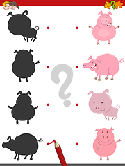 Image showing shadow activity with pig animals