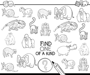 Image showing one of a kind coloring page