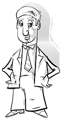 Image showing black and white businessman drawing