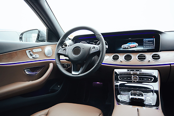 Image showing The luxury modern car Interior. Shallow dof.