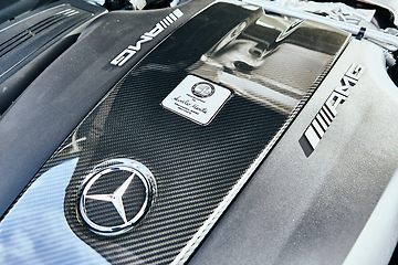 Image showing Kyiv, Ukraine - September 2, 2017: Mercedes-Benz GTs Engine